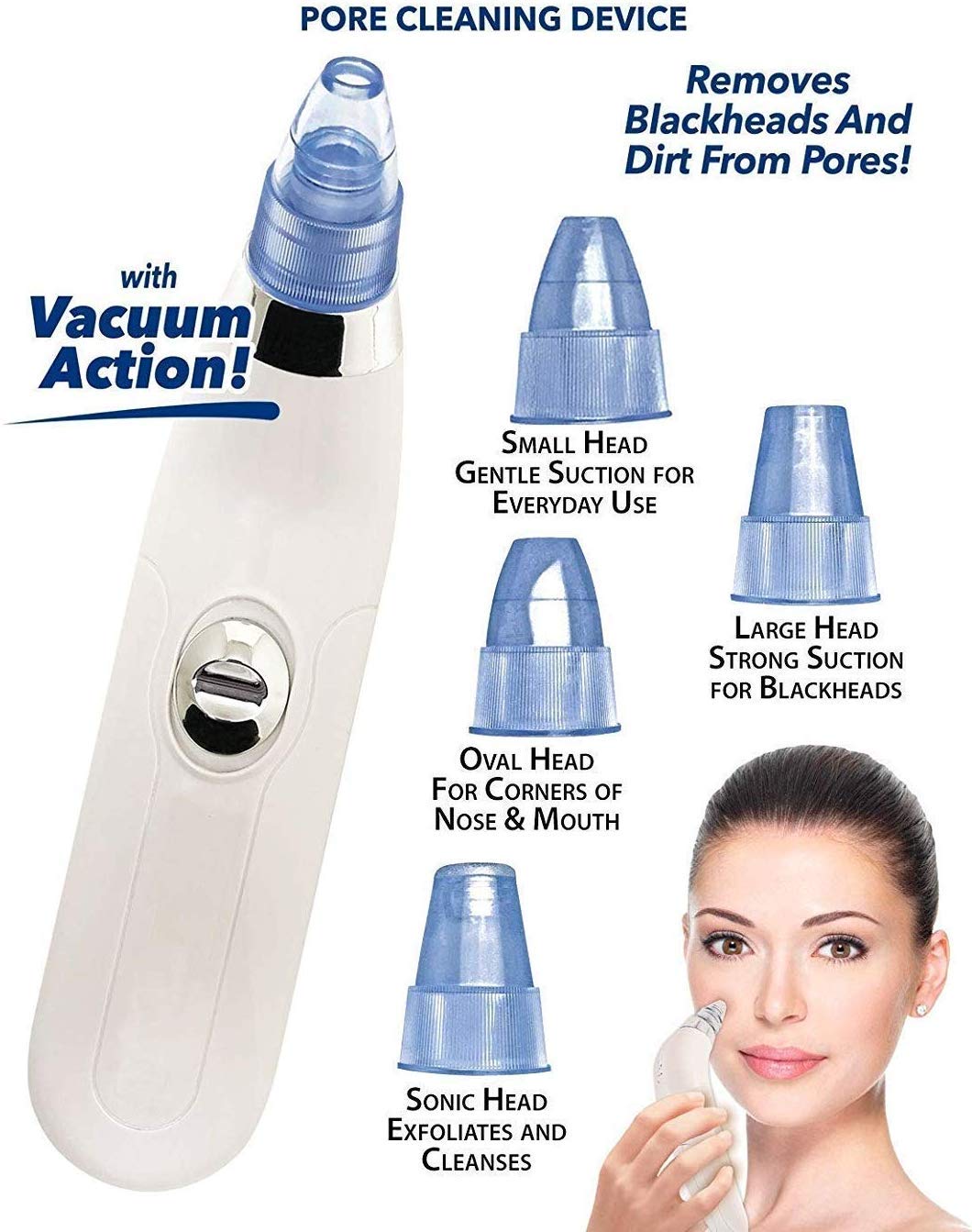 🌟 BuBu PoreAway Pro – Blackhead Remover Vacuum with 4 Suction Heads