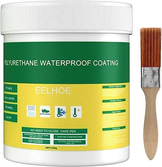 Eelhoe polyurethane waterproof coating container with a brush on a white background