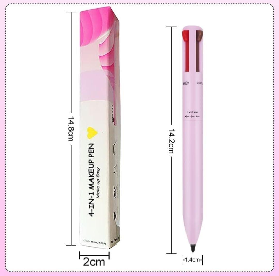 4-in-1 makeup pen with measurements on a white background