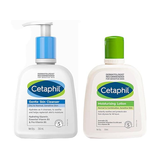 🌿 Cetaphil Daily Facial Cleanser & Moisturizing Lotion Duo – 250ml Each