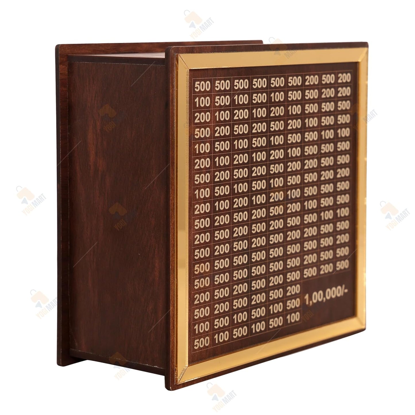 Wooden board with a scoring system on a white background