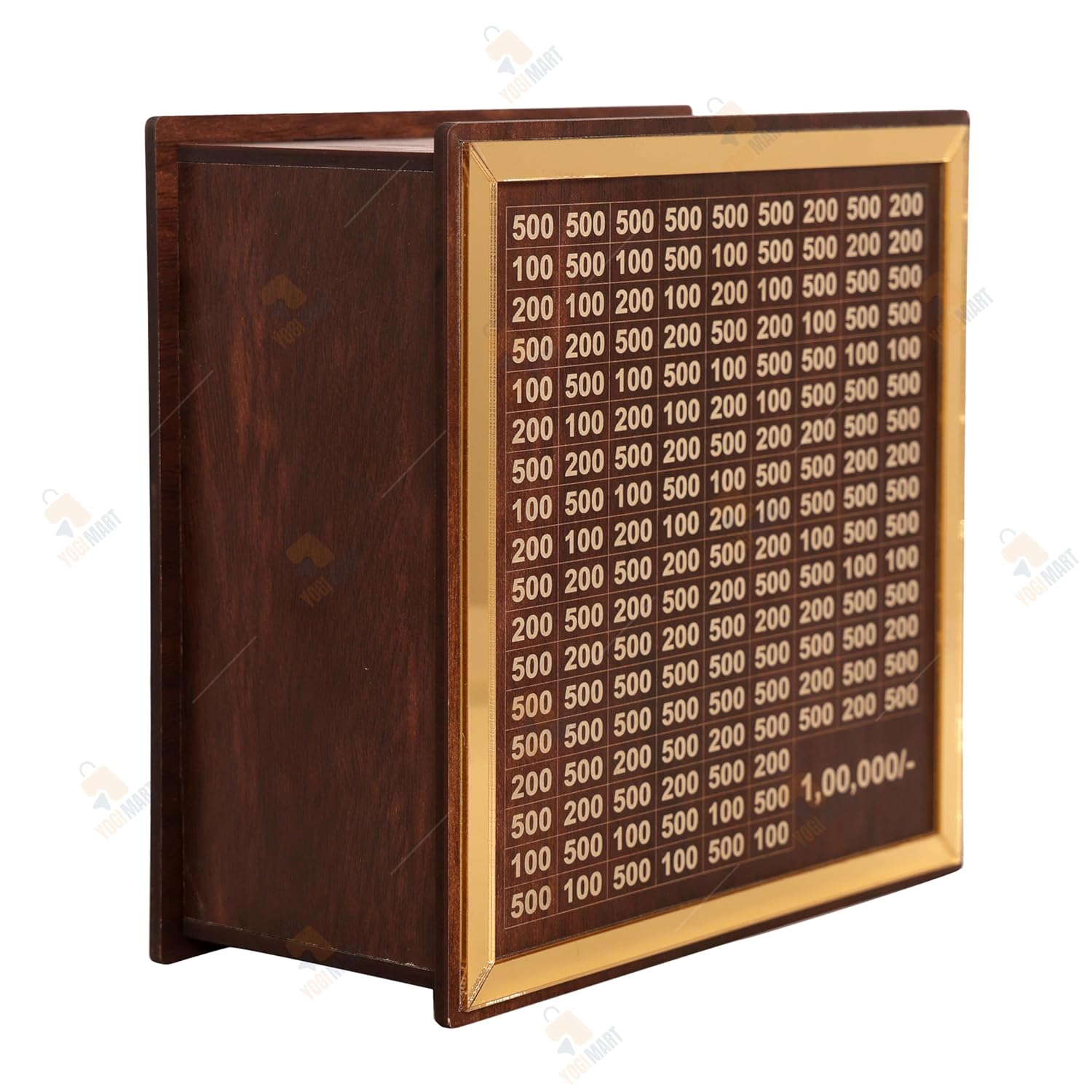 Wooden board with a scoring system on a white background